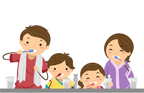 stickman-illustration-family-brushing-their-260nw-572074120